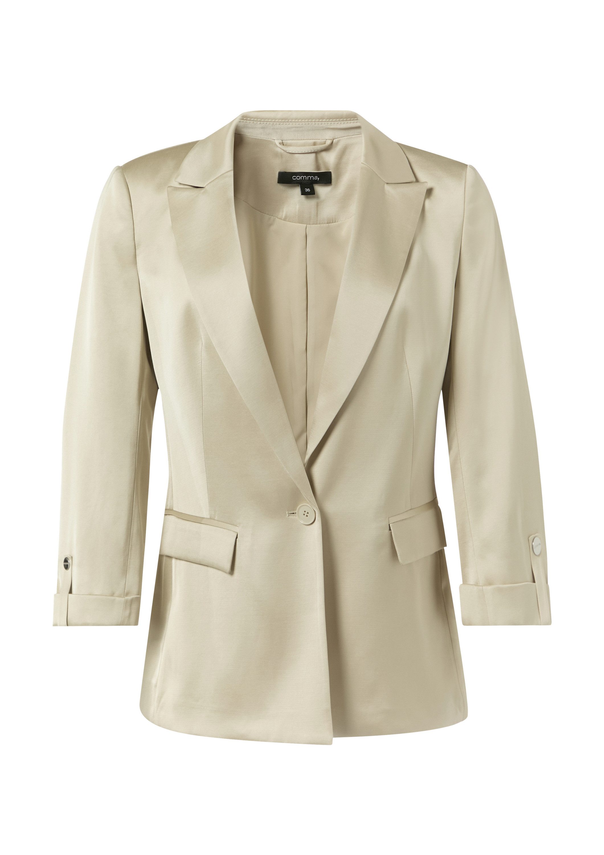 comma Jackenblazer Indoor-Blazer Satinierter Blazer mit 3/4-Ärmel günstig online kaufen