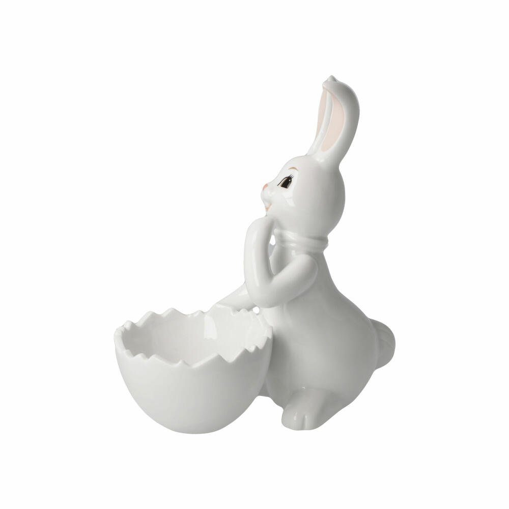 Goebel Osterfigur Hase mit Schale Snow White - Cute Girl