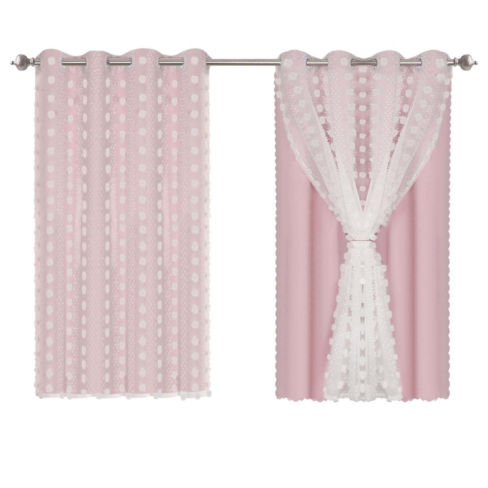 BTTO V&G Schiebegardine Kinderzimmer Vorhänge mit Ösen Baby Gardinen Doppel günstig online kaufen