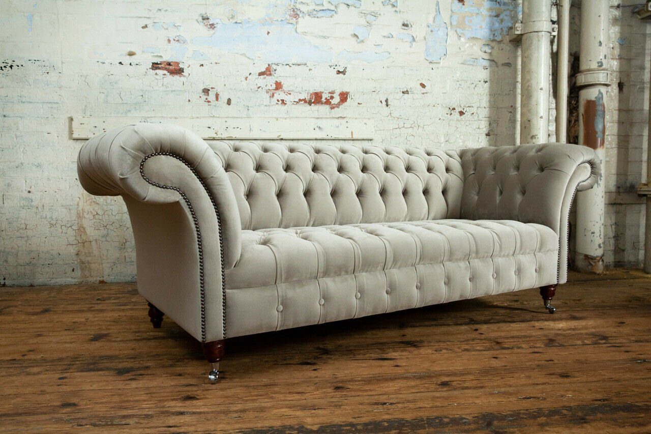 3 JVmoebel cm Sofa 225 Sofa Design Chesterfield-Sofa, Chesterfield Couch Sitzer