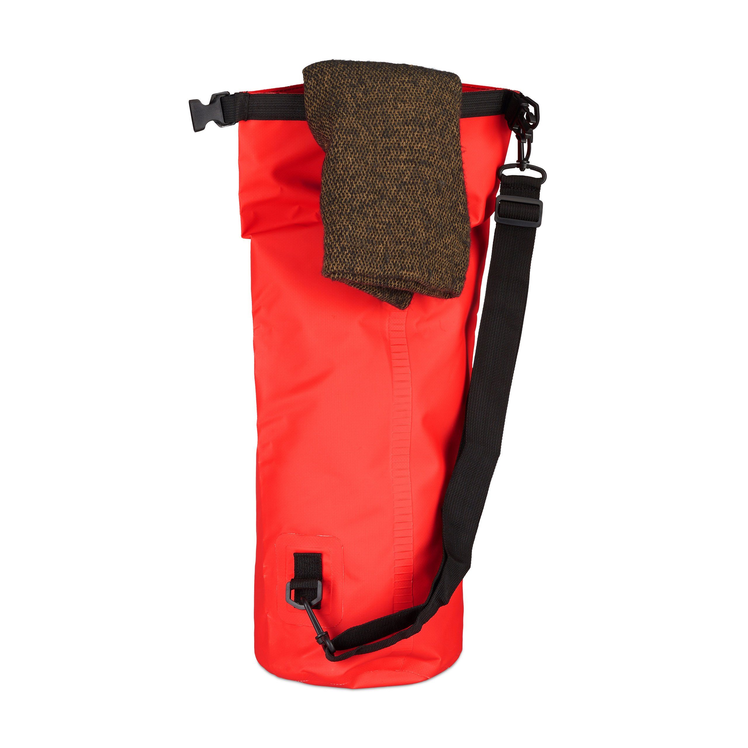 Pack wasserdicht, Ocean Rot Rot Schwarz relaxdays 10L Packsack