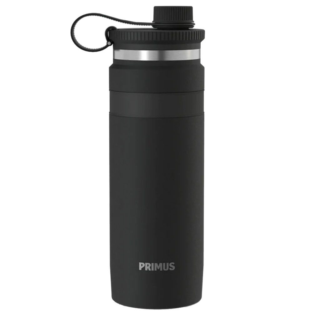 Primus Trinkflasche Mika Insulated Bottle 0.75L Trinkflasche Cliffside Ash Kaffeebecher, Silikonhülle für Halt, ThinCore Isolierung, spülmaschinengeeignet