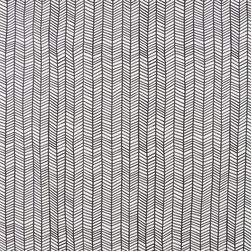 SCHÖNER LEBEN. Stoff Dekostoff Baumwollstoff Fischgrätmuster abstrakt weiß schwarz 1,40m