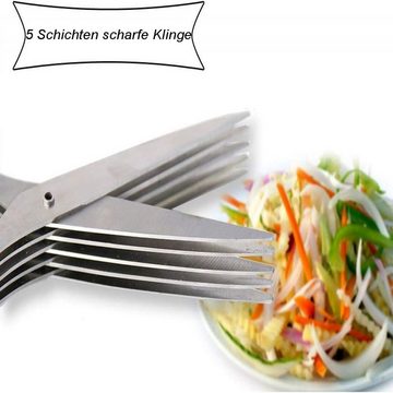 Rnemitery Kräuterschere Gourmet Scissors Set Kräuterschere Mehrzweck Schneideschere 5 Klingen, (4-tlg)