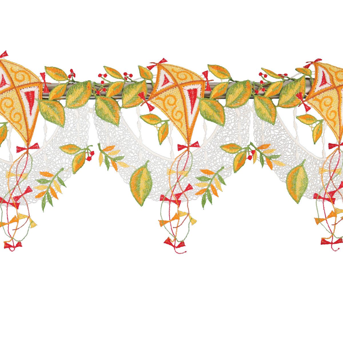 W. Reuter & Sohn - Plauener Spitze® Gardine Stangendeko "Drachen", Original Plauener Spitze, versch. Breiten (1 St)