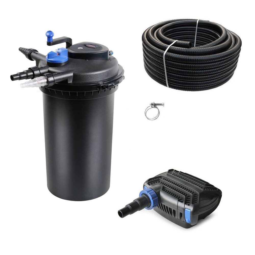 Aquaone Teichfilter Druckteichfilter Set CPF 15000 mit 30W Eco Pumpe 10m Schlauch Nr.29