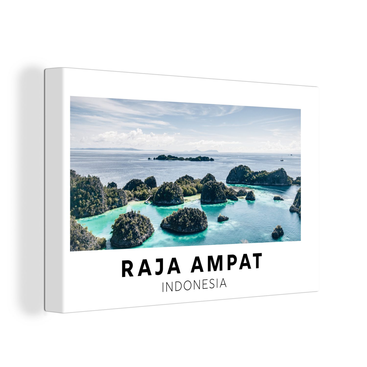 OneMillionCanvasses® Leinwandbild Indonesien - Insel - Meer, (1 St), Wandbild Leinwandbilder, Aufhängefertig, Wanddeko, 30x20 cm