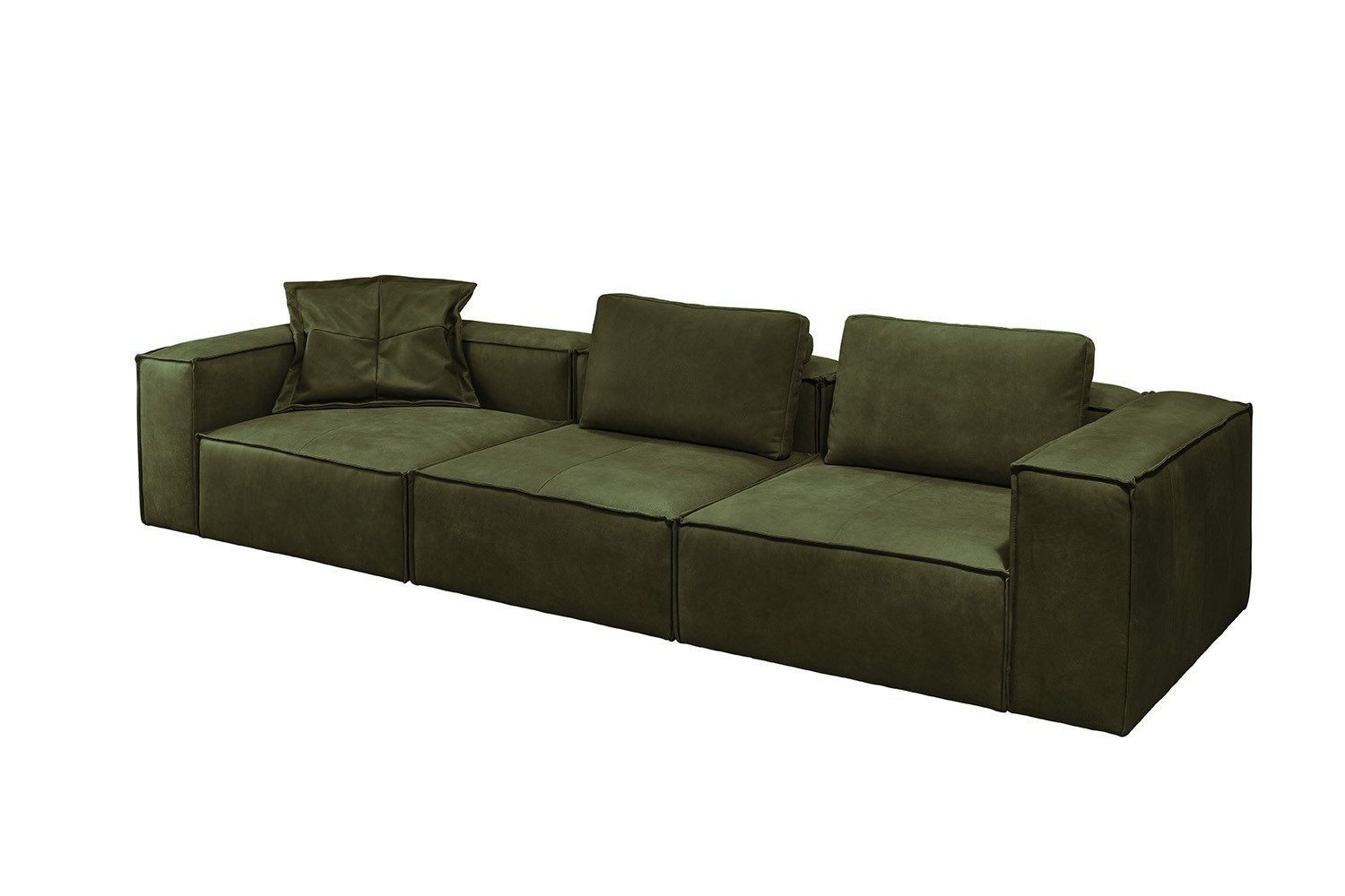 KAWOLA 4-Sitzer CARMO, Sofa Couch Leder verschiedene Farben 366x118 cm