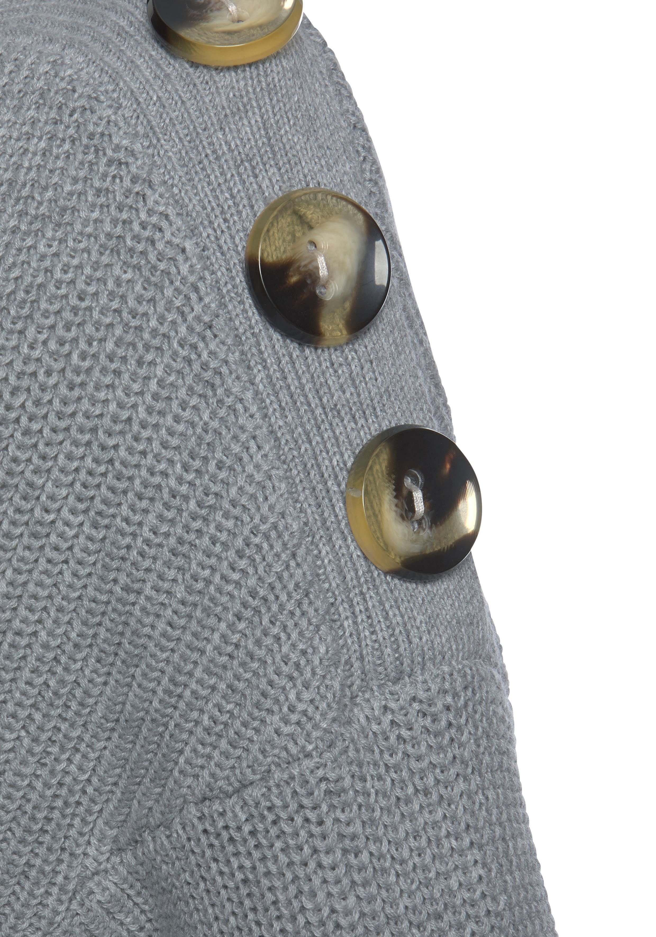 LASCANA Strickpullover mit Knöpfen im Off-Shoulder-Style, Damenpullover aus Baumwoll-Mix