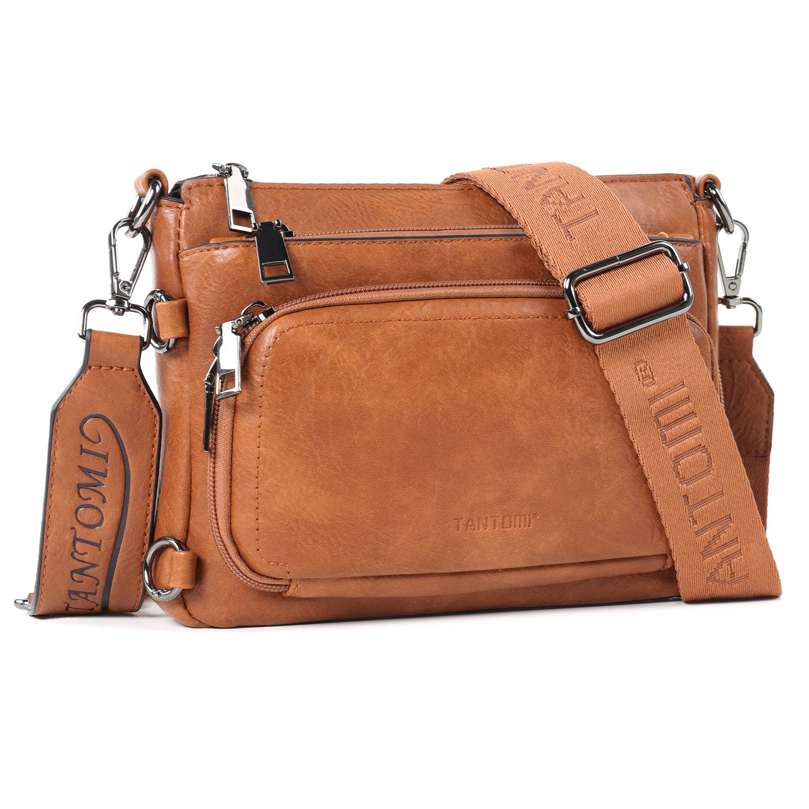 TANTOMI Umhängetasche Schultertasche Damen Crossbody Bags mit Abnehmbarem Schultergurt, Mittelgroß Damen Taschen mit RFID-Abschirmung Fach
