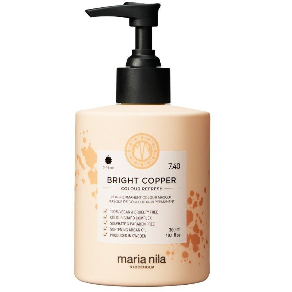 Maria Nila Coloration, 1x Maria Nila Colour Refresh Bright Copper 7.40 Farbmaske (300 ml), semi-permanente Farbmaske