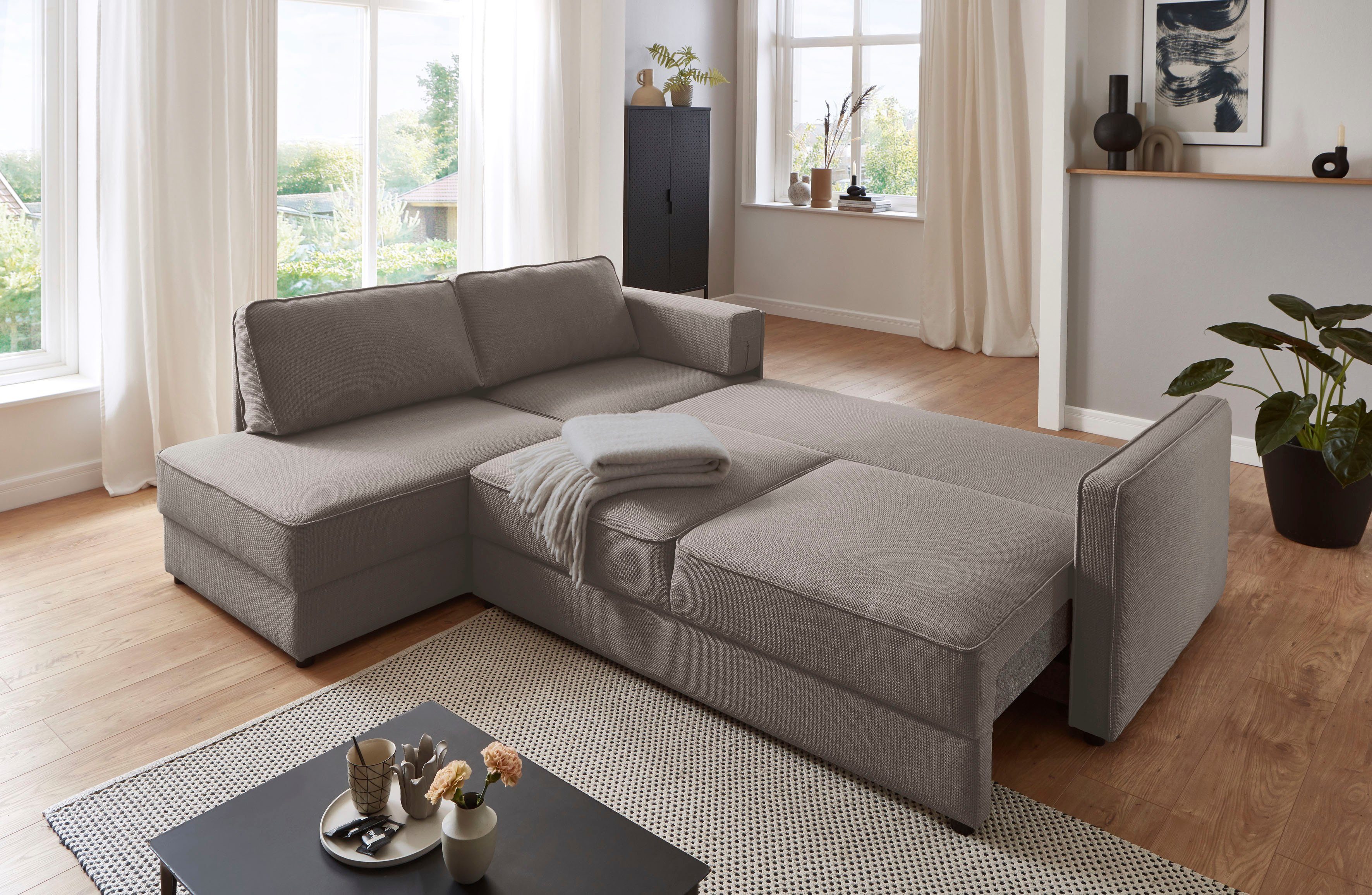 Chill, Bettkasten grau mit collection Ecksofa home Bettfunktion ATLANTIC Schlafsofa und