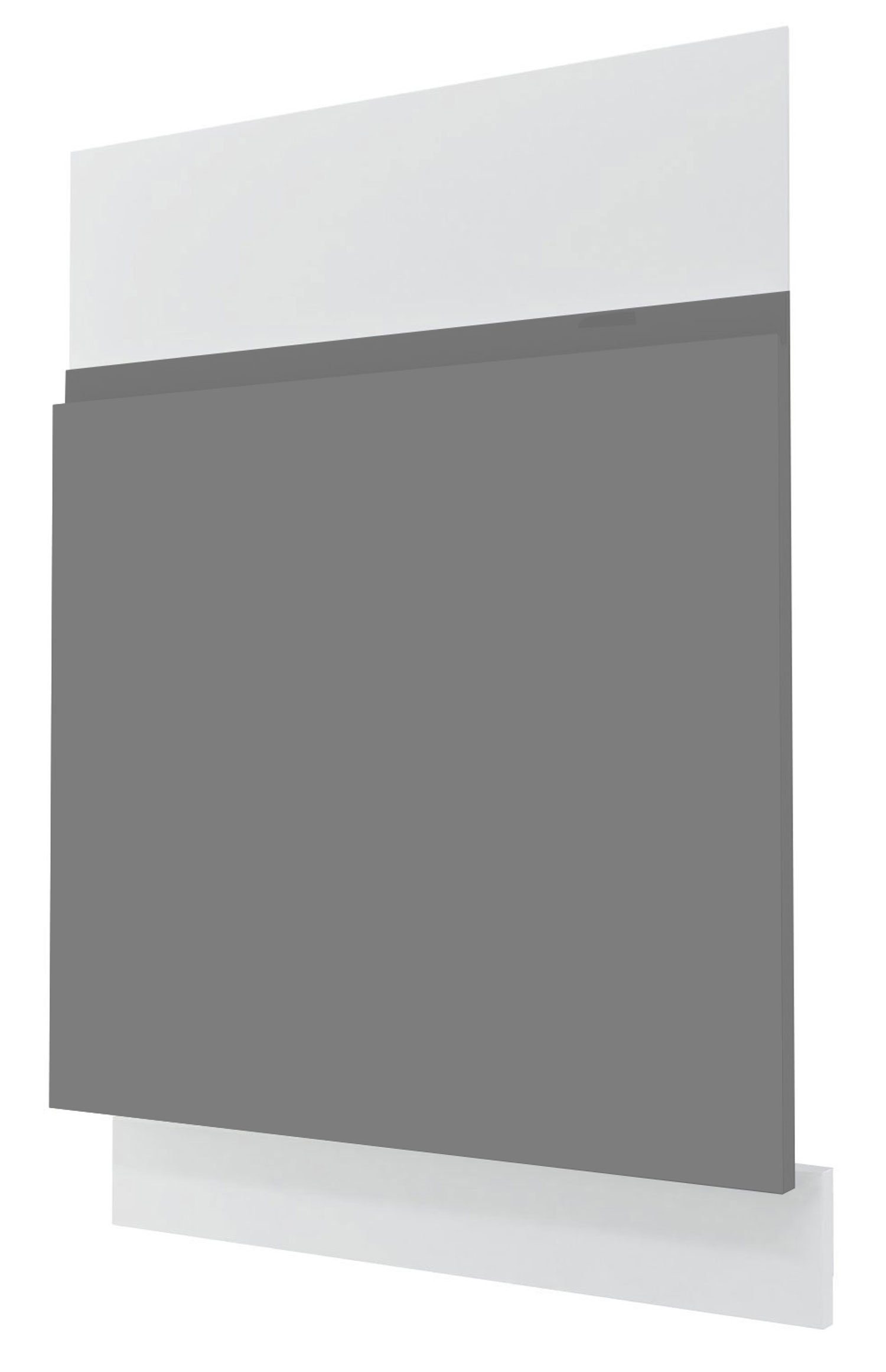 Feldmann-Wohnen Sockelblende Avellino, 60cm Front- und Sockelfarbe wählbar grifflos teilintegriert weiß Acryl Hochglanz | Sockelblenden