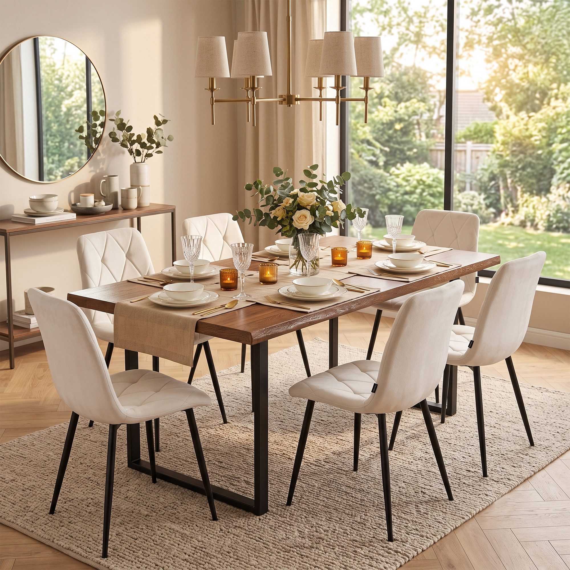 B&D home 4-Fußstuhl VICKA (Set, 4 St), Polsterstuhl aus Samt für Esszimmer und Küche – Bild 5 von 5