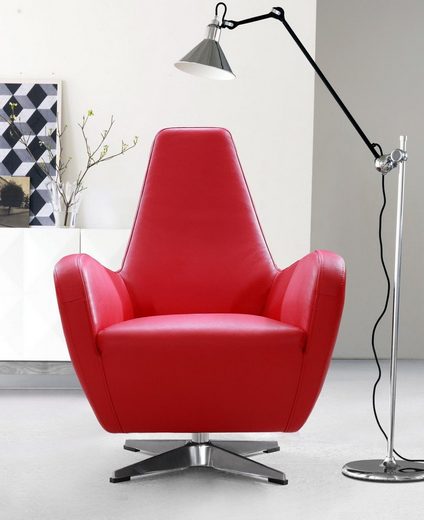 Salottini Drehsessel Designer Leder Sessel Gaia Ledersessel Relaxsessel