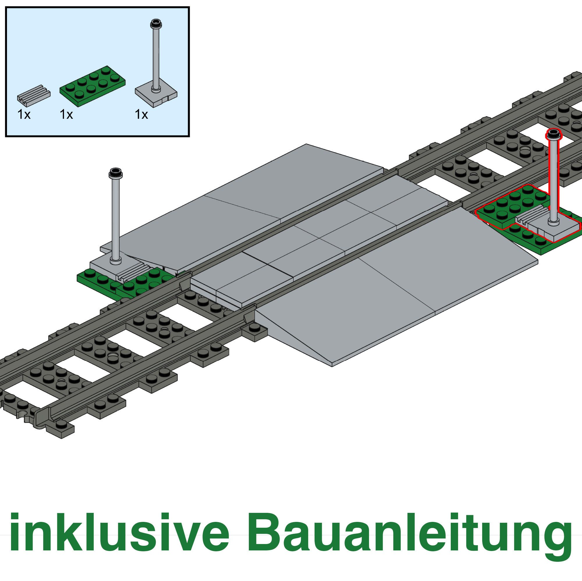 LEGO® LEGO Bahnübergang mit Schienen Spielbausteine günstig online kaufen