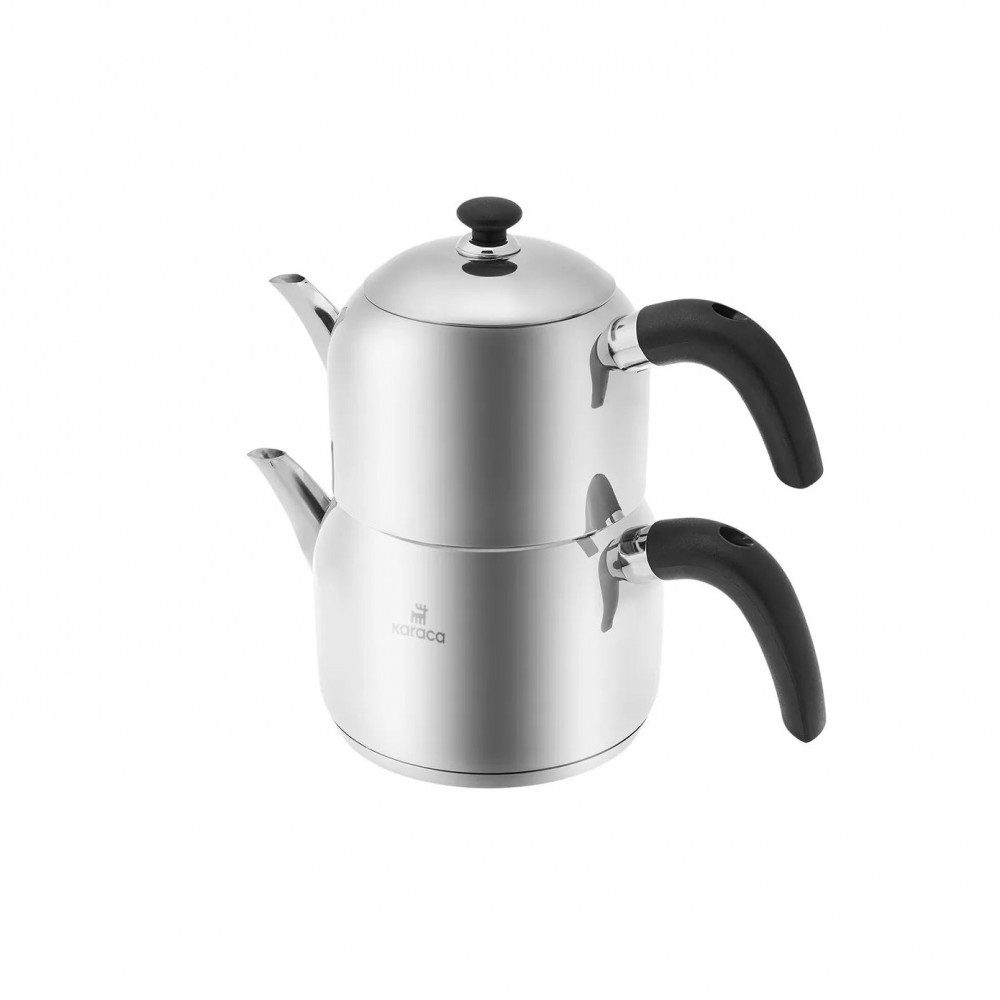 Karaca Teekanne Karaca Edge Mini Edelstahl-Teekannen-Set, 2.1L, Induktionsgeeignet
