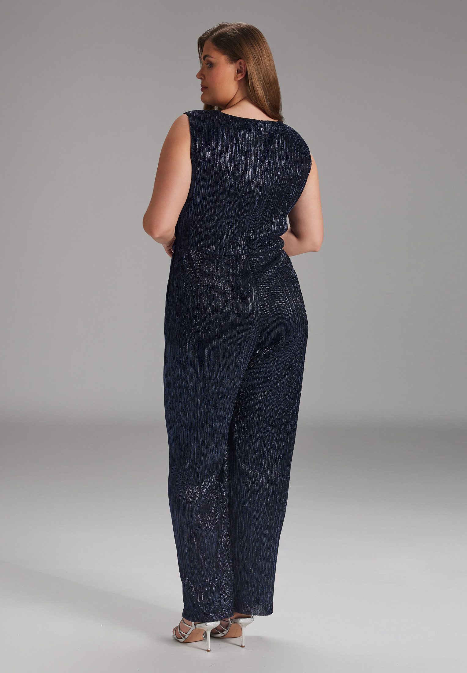 SWING Jumpsuit - festlicher Overall - Curve - Plissierter Lurex-Jumpsuit oh günstig online kaufen