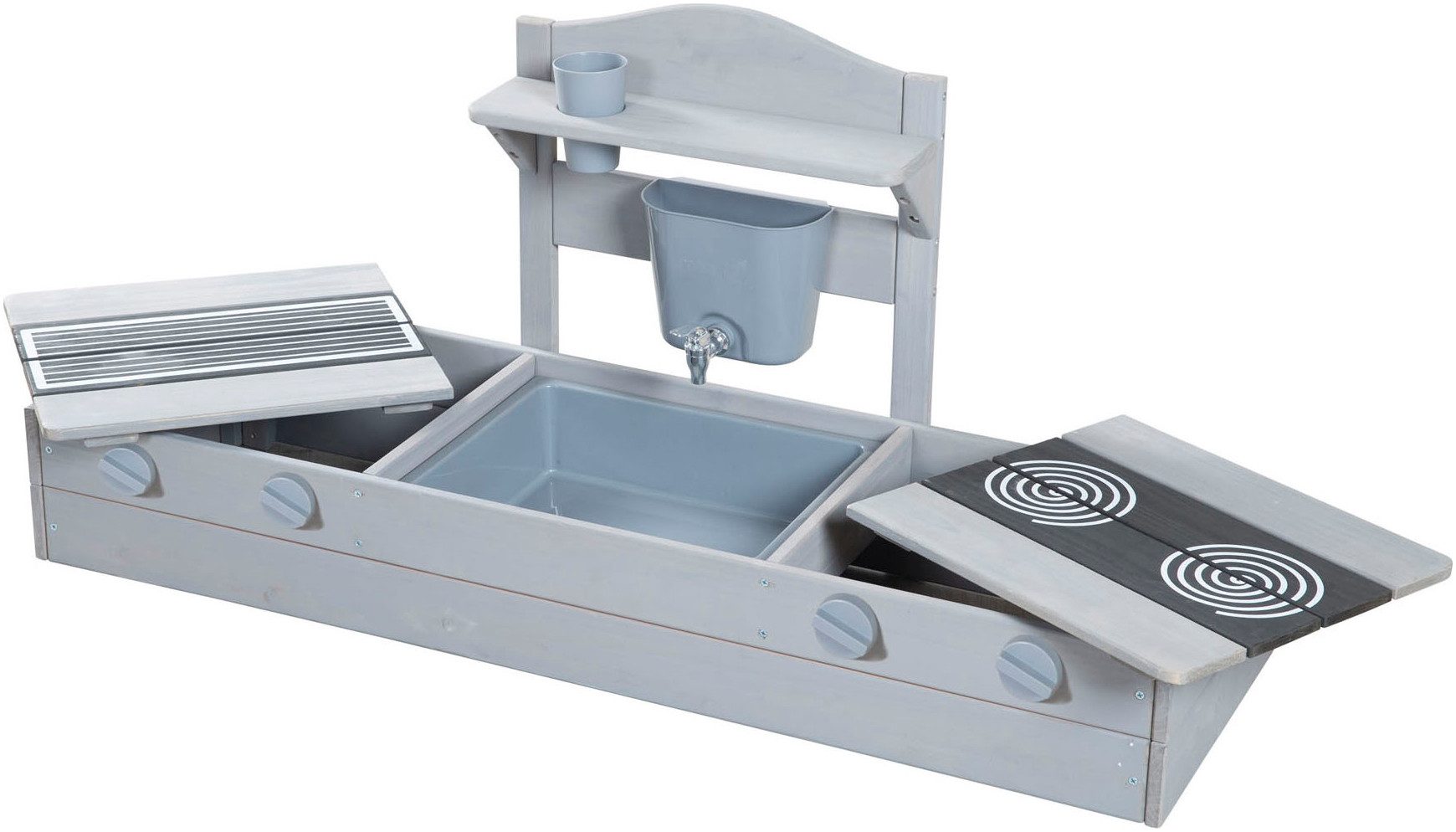 roba® Sandkasten 2 in 1, Balkonsandkasten mit Matschküche