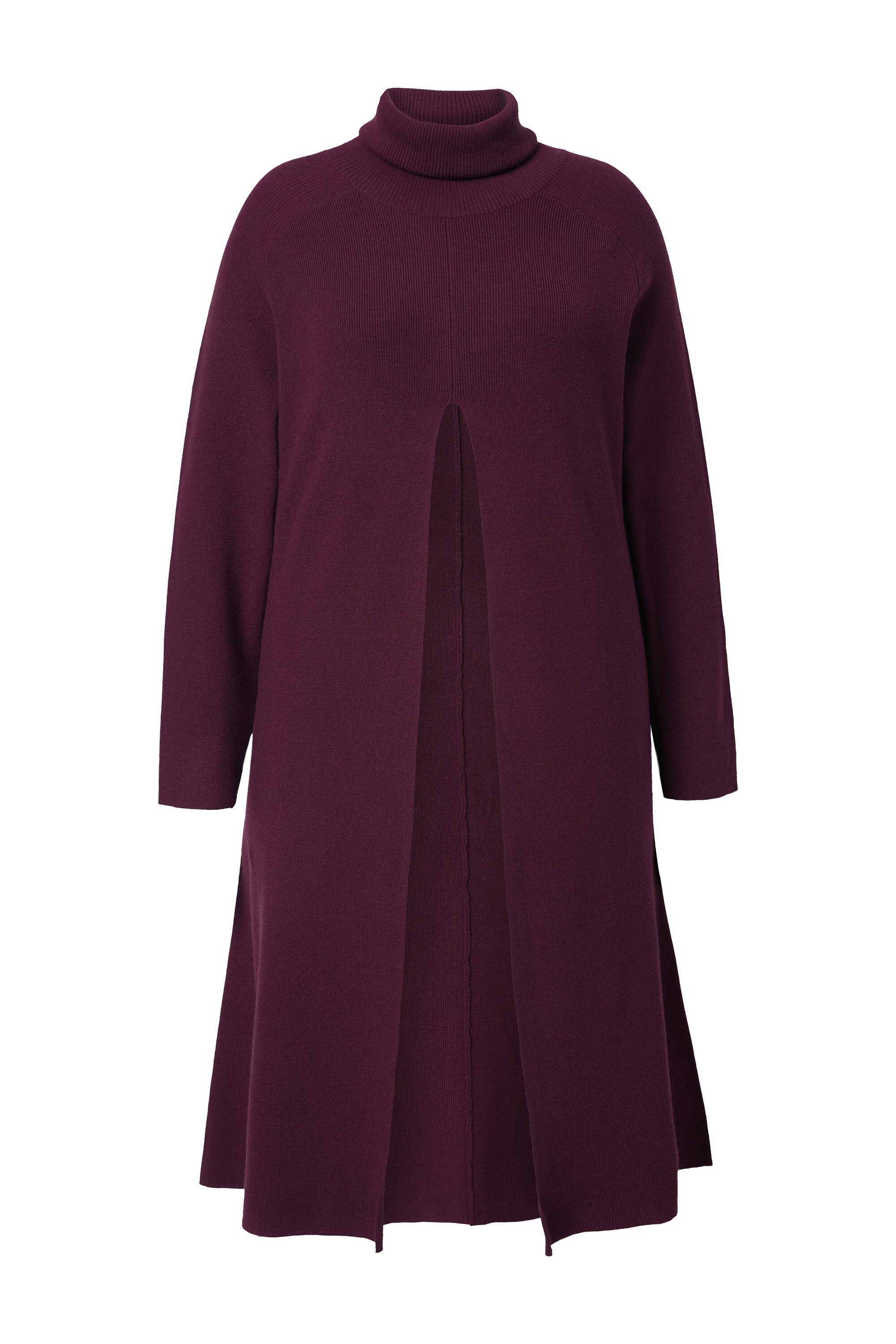 Ulla Popken Strickpullover Long-Pullover A-Linie Stehkragen Langarm günstig online kaufen