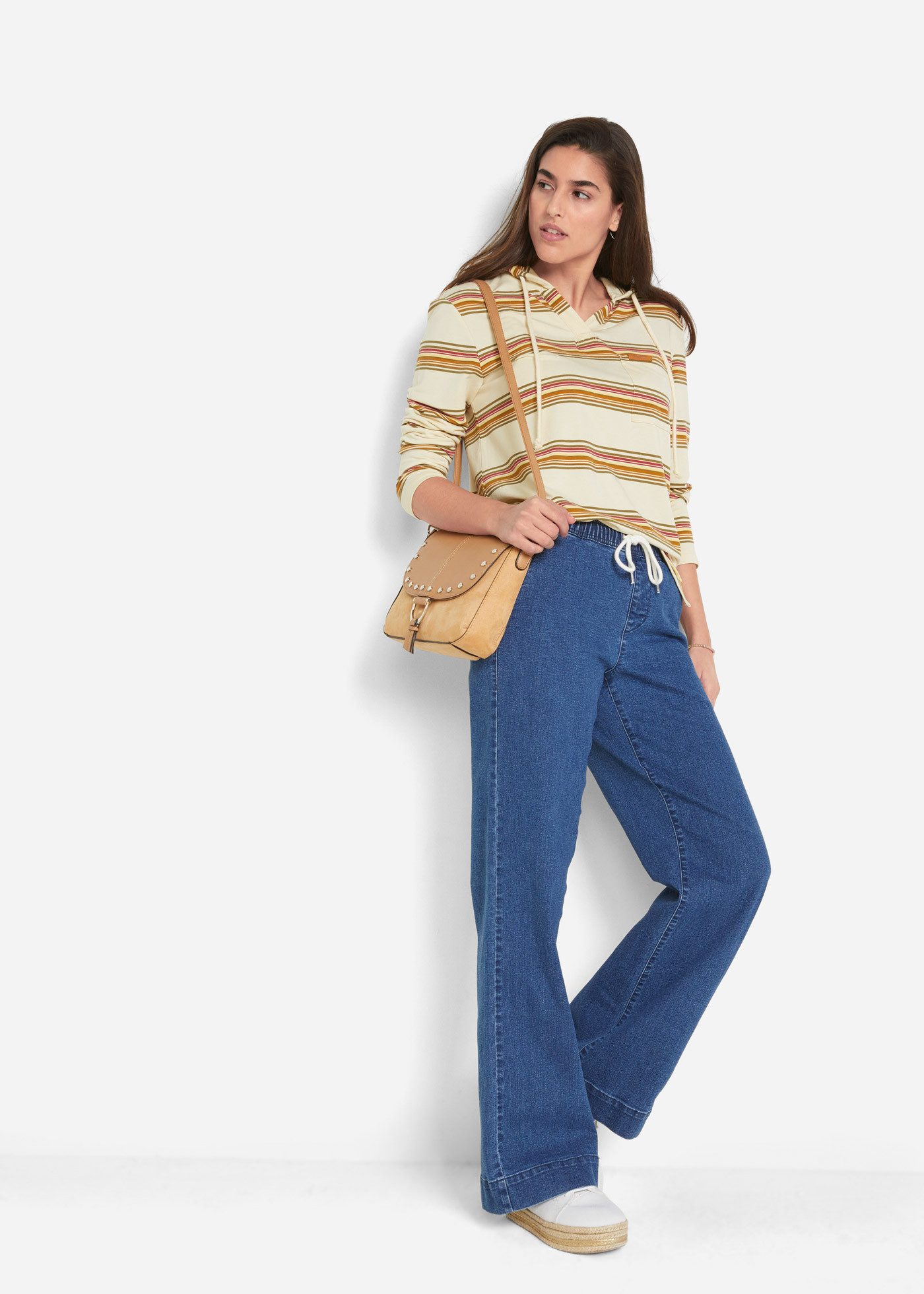 bonprix Weite Jeans Loose Fit Passform, mit elastischem Bund und Tunnelzug – Bild 5 von 5