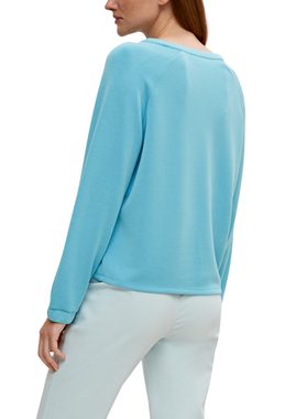 Comma Sweatshirt Sweatshirt mit Tunika-Ausschnitt Stickerei