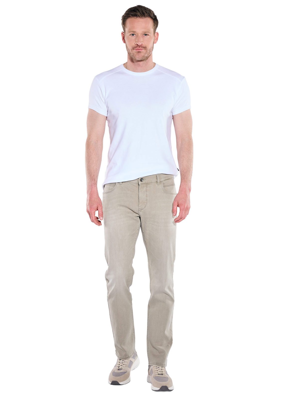 Engbers Stretch-Jeans Herren Jeans 5-Pocket Superstretch, Beige – Bild 3 von 3