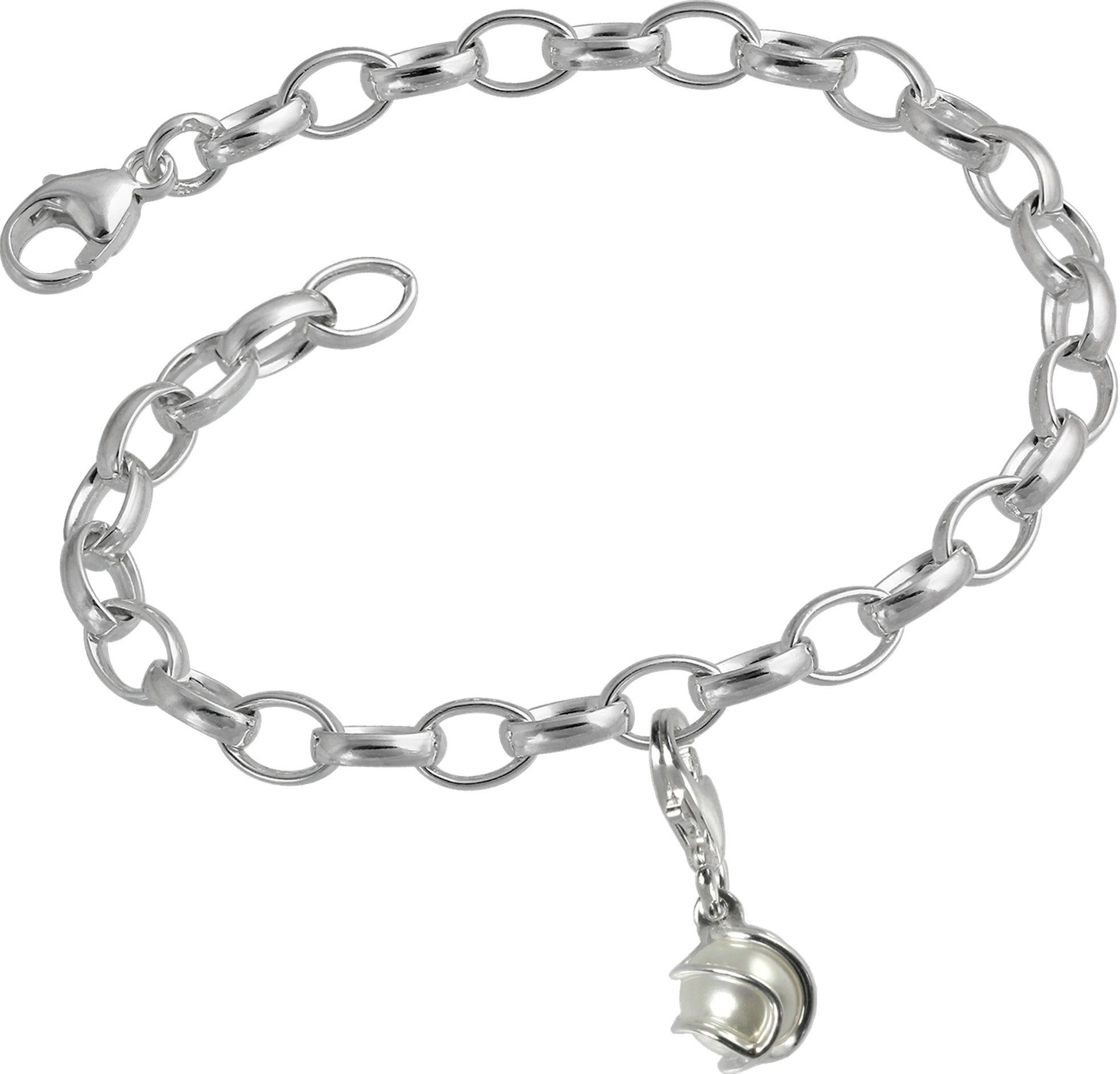 Charms (Charmssets, 2-tlg), Perle Armband Damen SilberDream 925er Armband Silber, SilberDream Farbe: Perle Set Silber aus Charm-Einhänger Charms Sterling 925 silber,