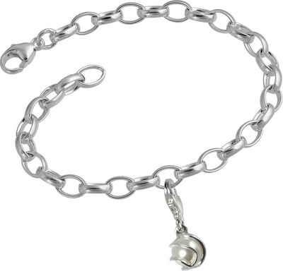 SilberDream Charm-Einhänger Set SilberDream 925 Charms Perle Silber Armband (Charmssets, 2-tlg), Damen Charms Armband aus 925er Sterling Silber, Farbe: silber, Perle