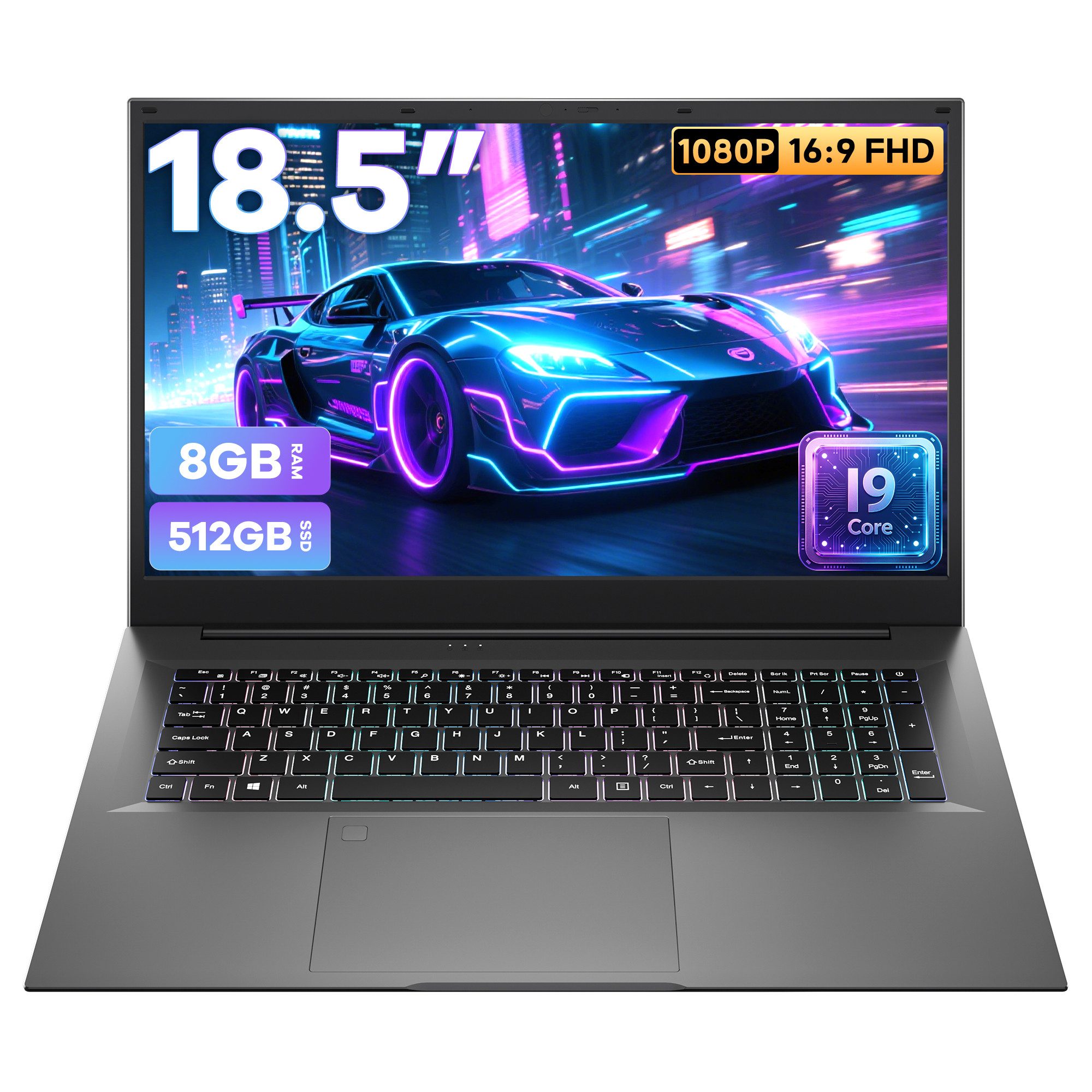 MENGHU 18,5 Zoll Laptop Intel Core i9 8-Kern 16GB RAM 512GB SSD Fingerabdruck Notebook (Intel® Core™ i9-9880H, 8 GB, 512 GB SSD, 8-core CPU)
