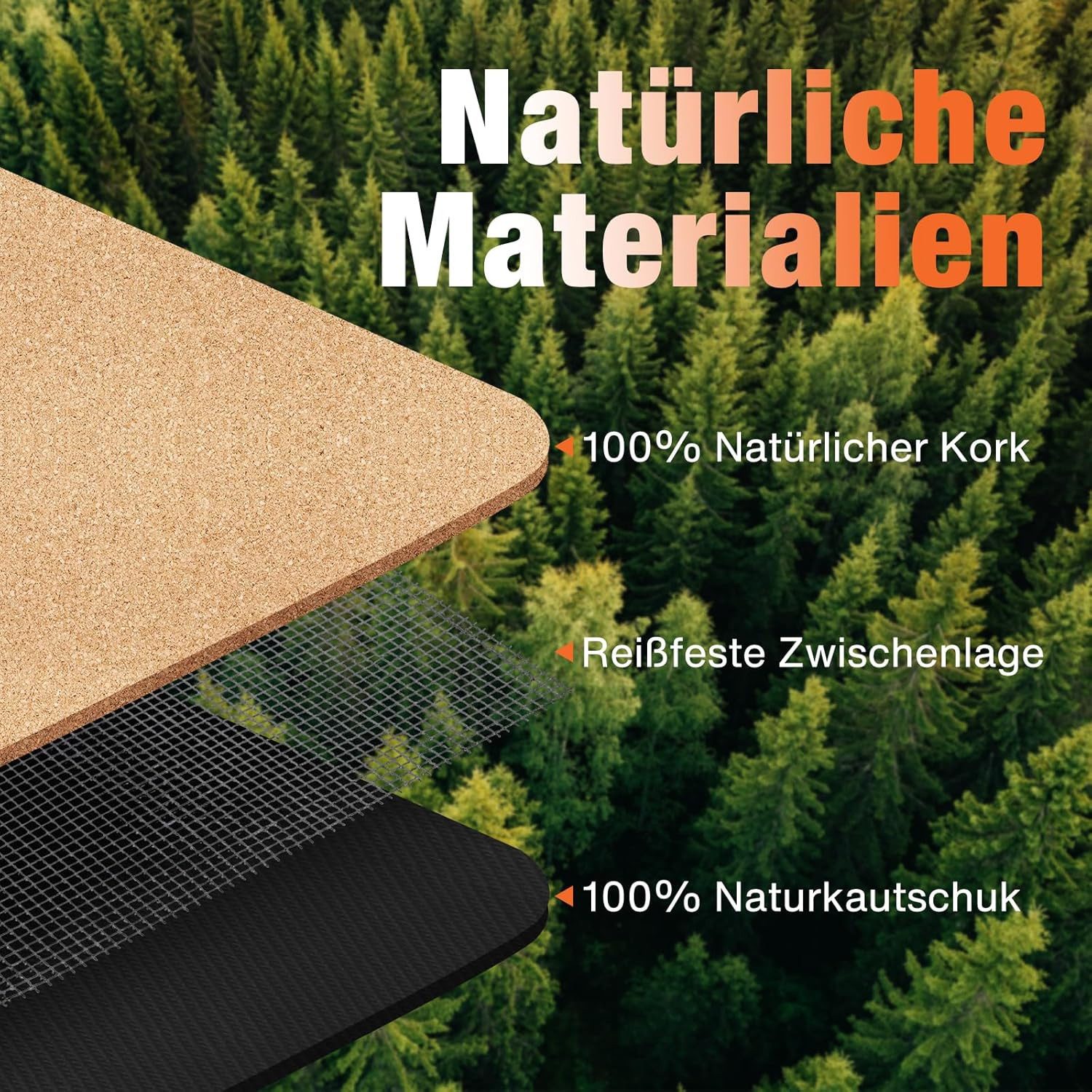 DH FitLife Yogamatte 5 mm, rutschfeste Fitnessmatte mit Tragegurt, Gymnastikmatte für Yoga & Pilates – Bild 2 von 5