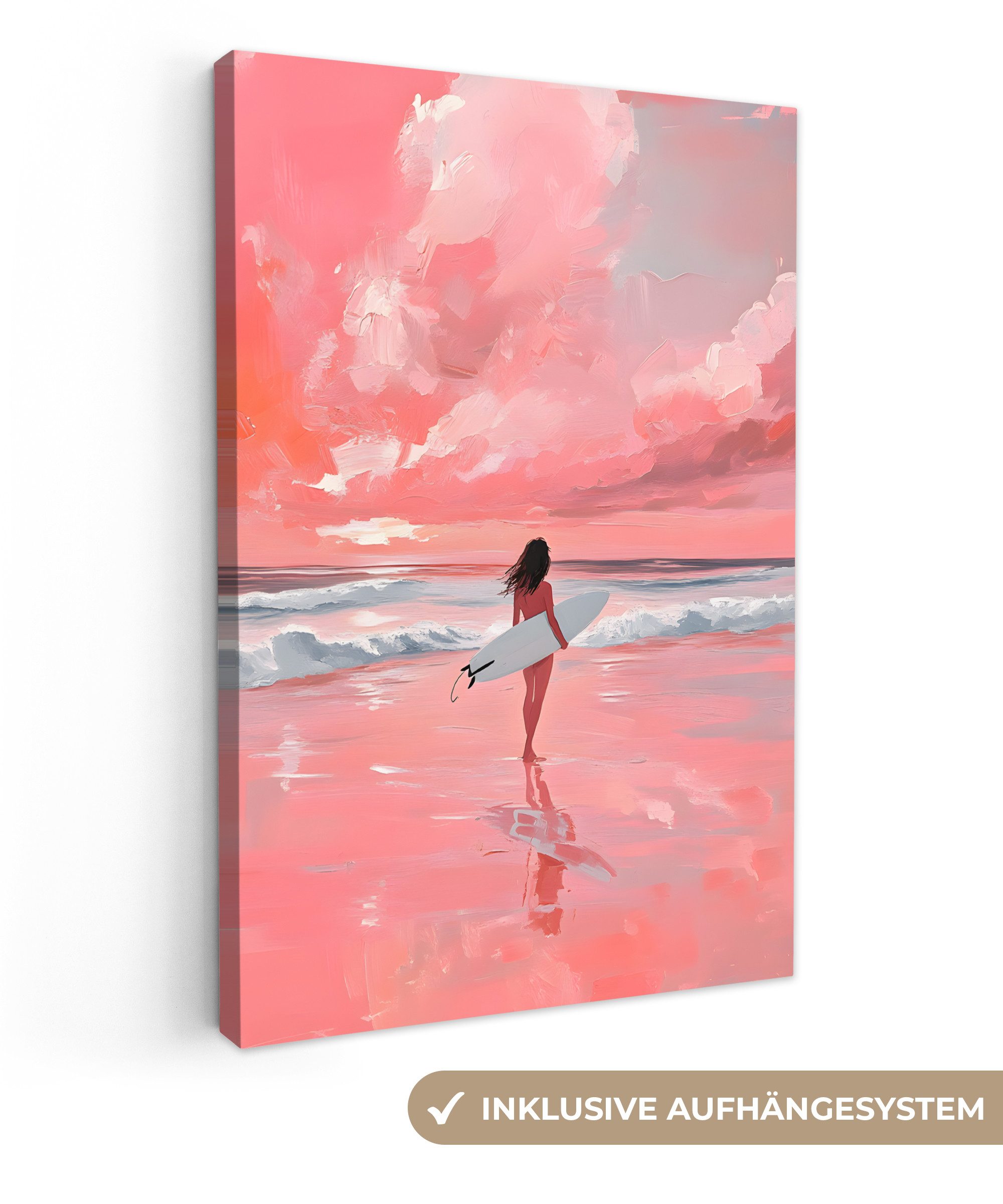 OneMillionCanvasses® Leinwandbild Rosa - Surfen - günstig online kaufen