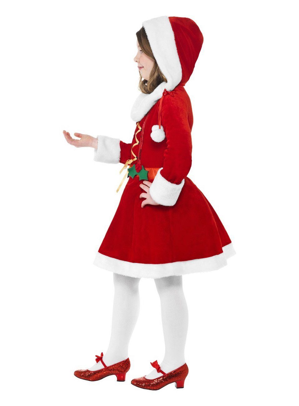 Smiffys Kostüm Weihnachtsfrau Kleid - Weihnachtskostüm Kinder, Entzückendes Kostüm für die besinnlichste Zeit des Jahres