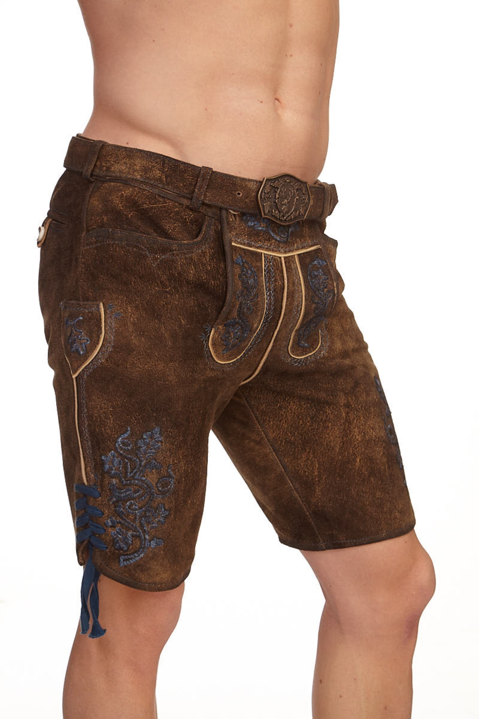 Spieth & Wensky Trachtenlederhose Lederhose Herren kurz - PRESLEY - taiga