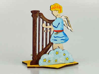 DeColibri Kreativset Bastelset Basteln Weihnachten Holz Engel Harfe, (Bastelset zum Bemalen und Gestalten), Made in Germany