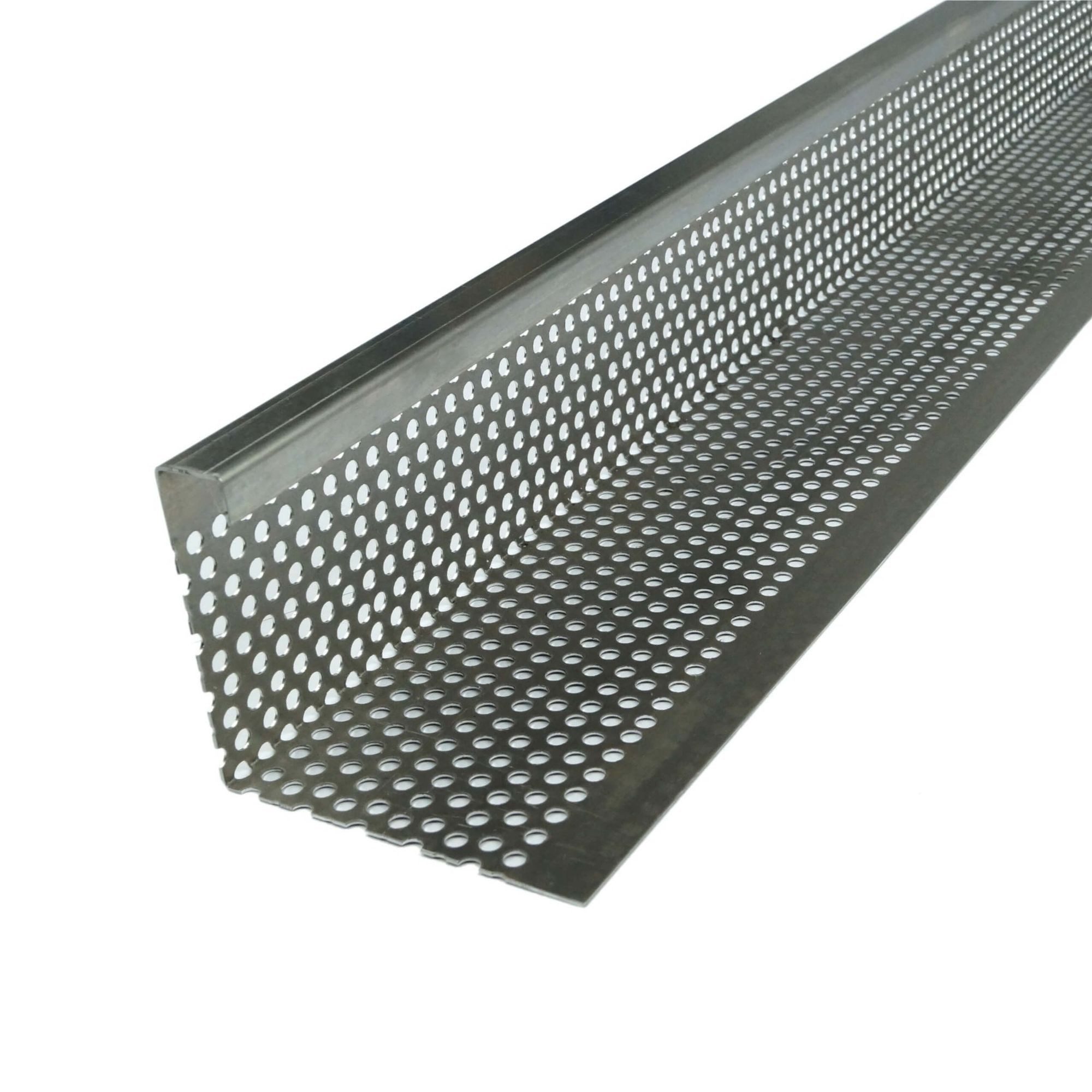Fassadenprofile Sockelleiste, L: 200 cm, H: 8 cm, Kiesfangleiste Alu, Kiesleiste Materialstärke 1,5mm 200cm, 1-St., Lochblech Aluminium, Abschlussleiste für Terrasse und Balkon geeignet