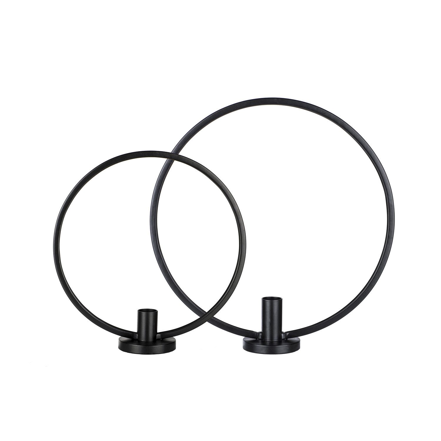 MARELIDA Kerzenhalter Stabkerzenhalter Ring 2er Set Kerzenständer Kerzenhalter Ringform