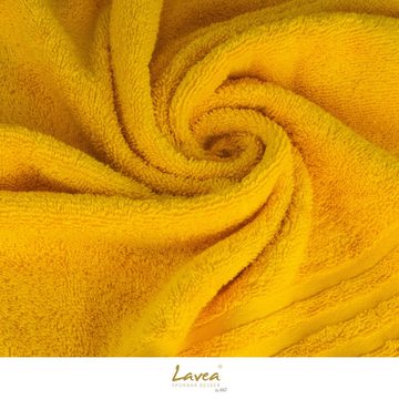 Lavea Duschtuch Elena, 70x140cm aus 100% Baumwolle im edlen Design (Set, 2-St), weiche & saugstarke Duschtücher, pflegeleichtes Duschtuch-Set