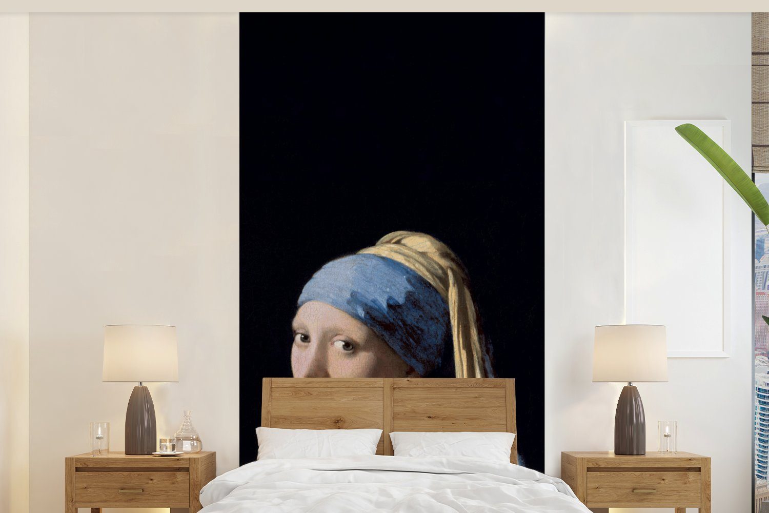 MuchoWow Fototapete Mädchen mit Perlenohrring - Vermeer - Kunst, Matt, bedruckt, (2 St), Vliestapete für Wohnzimmer Schlafzimmer Küche, Fototapete