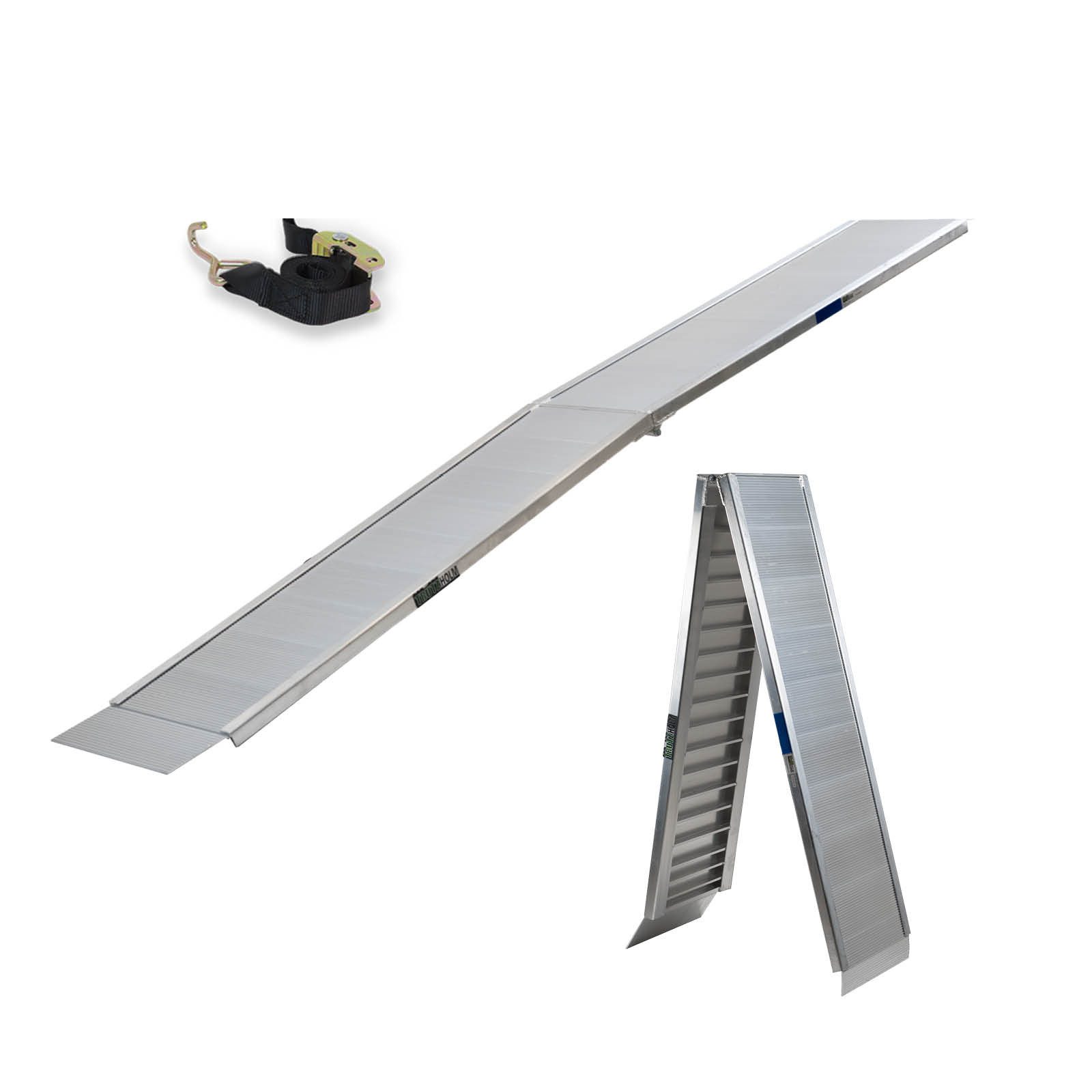 Auffahrrampe TRUTZHOLM 1 x Auffahrrampe klappbar 307 cm extra lang 450 kg Alu grau