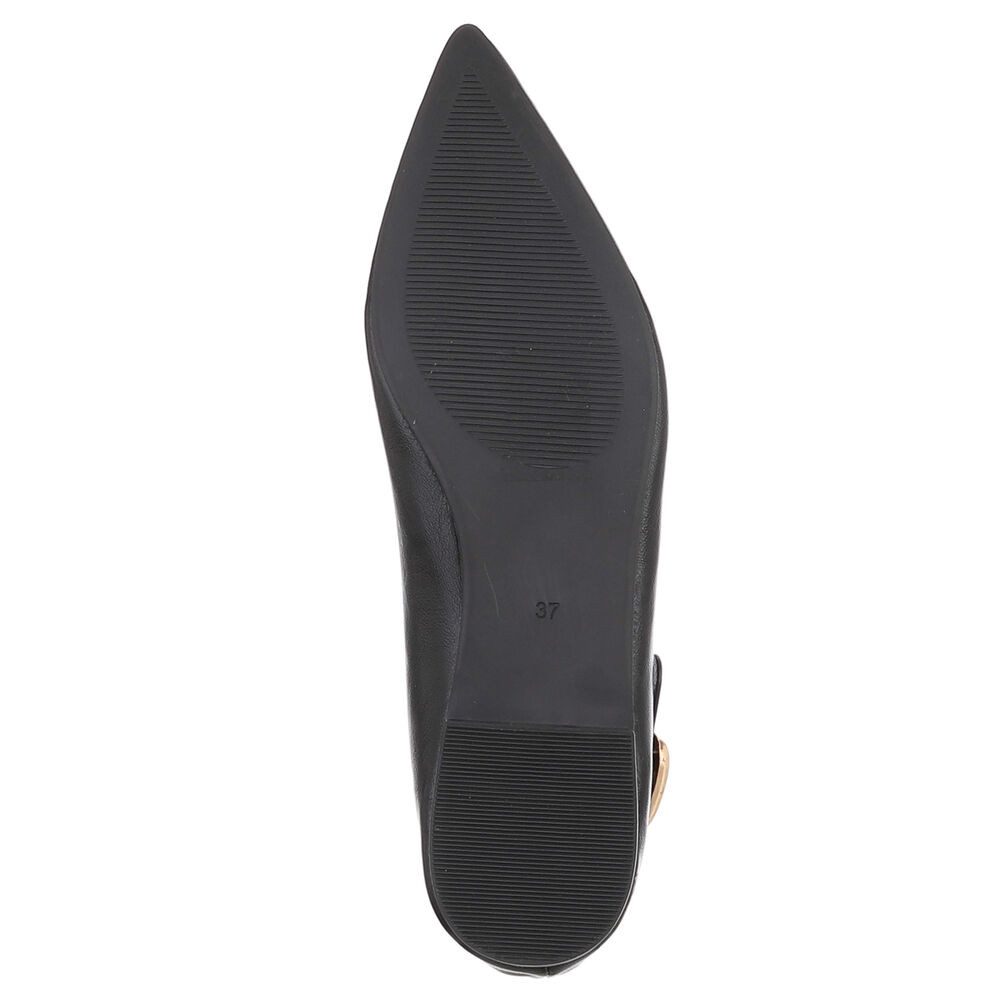 Ital-Design Damen Ballerina mit Zierdetail und spitzer Form Pumps (92078711) Blockabsatz Klassische Ballerinas in Schwarz