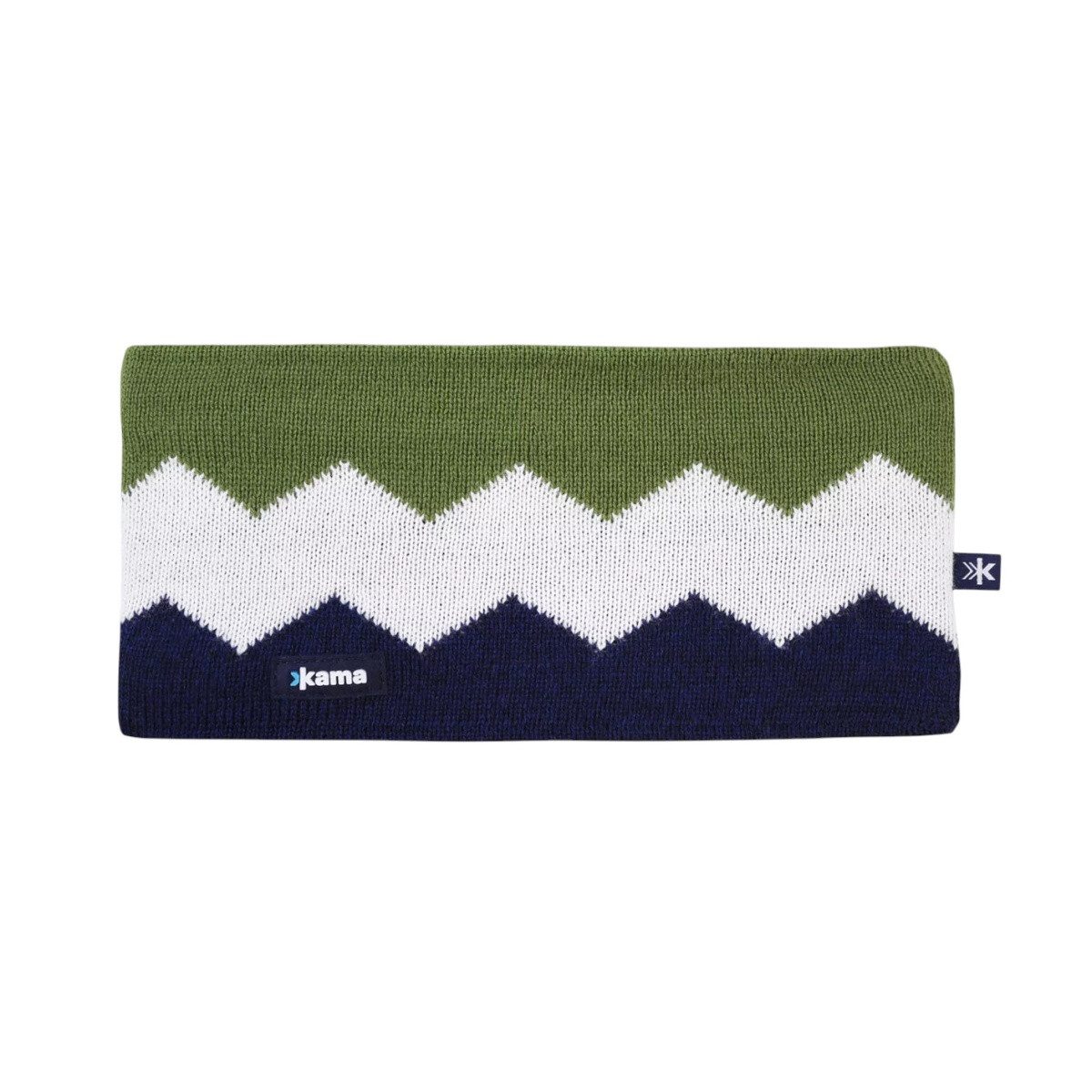 Stirnband C79 (Merinowolle) - blau/weiss/grün - 1 Stück