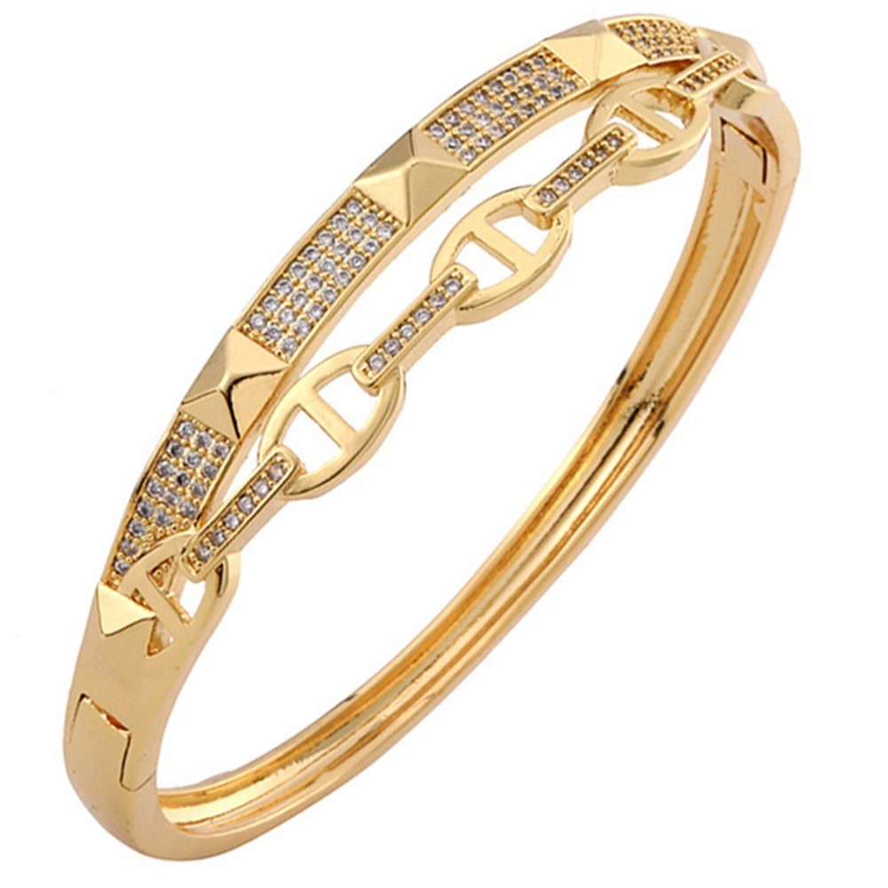 Haiaveng Armkette Zirkonia Armband für Frauen, Vergoldeter Armreif, Non-tarnish bracelet