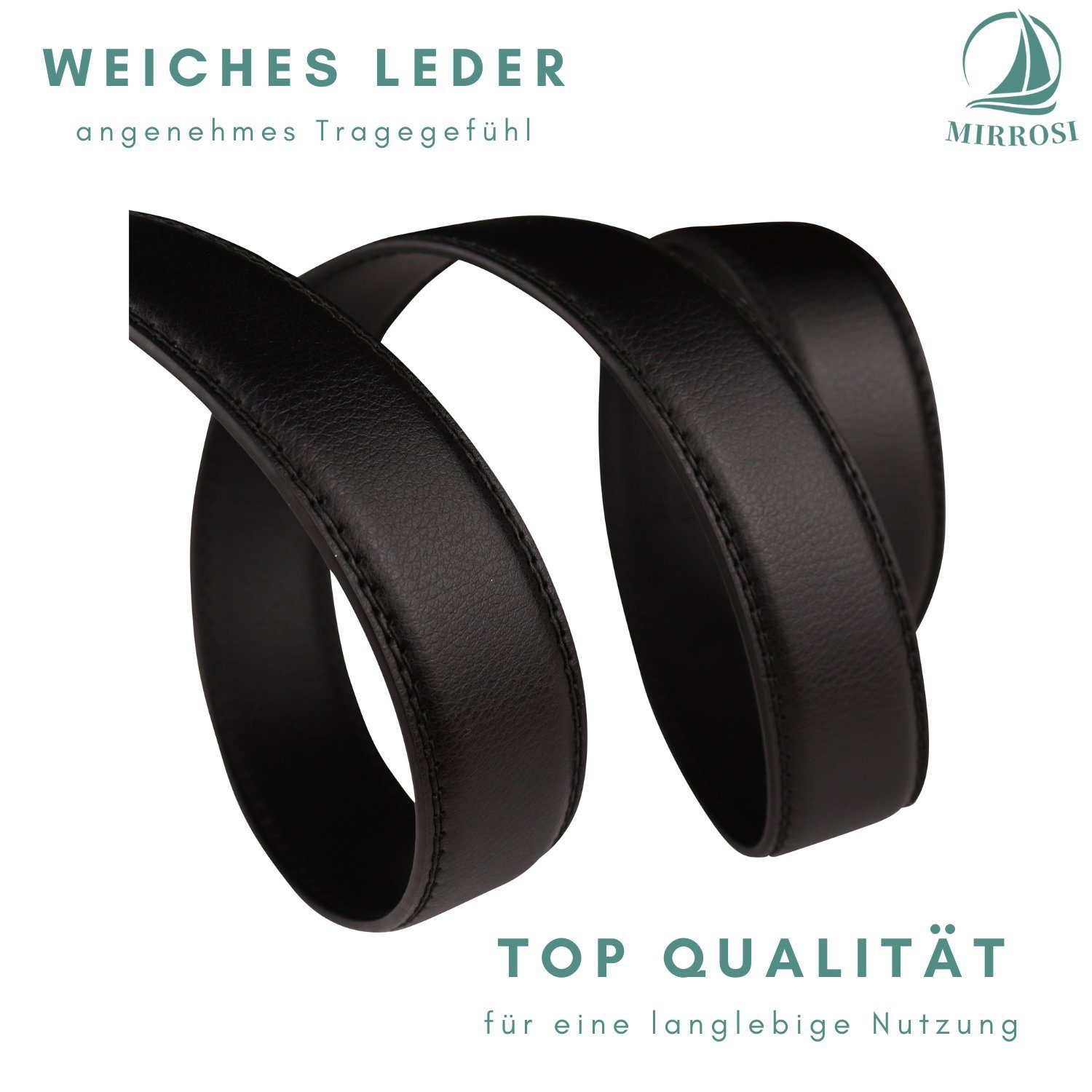 MIRROSI Ledergürtel Herren Automatik Breit 35mm, Kürzbar Business Anzug Hoc günstig online kaufen