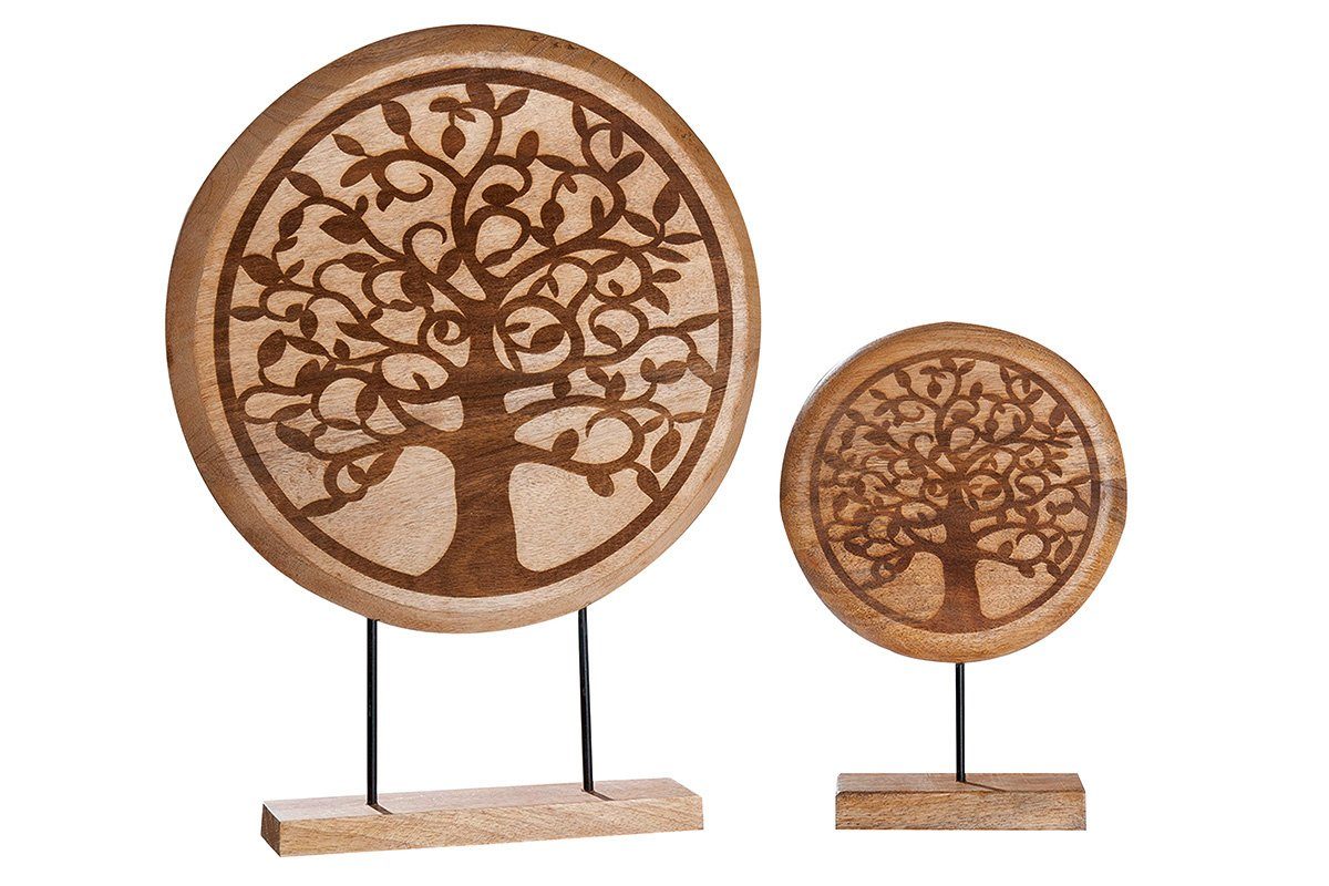 GILDE Bild »Holz Standrelief "Lebensbaum" VE 2 (BxHxL) 21,5«, Set von 2
