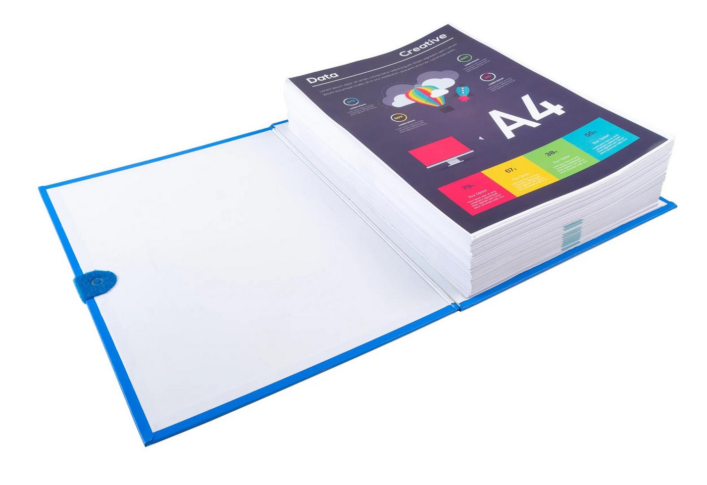 Thumbnail - EXACOMPTA Organisationsmappe 10x Mappe mit Gürtel mit Klettverschluss - 24x32cm - Blau - 2642E, Mappen mit dehnbaren Rüc...