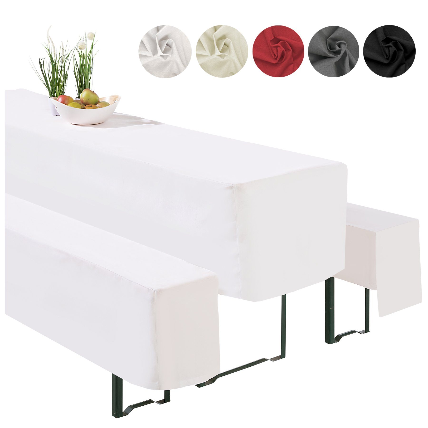 heimtexland Hussen-Set Bierzeltgarnitur Husse 3-teilig Garten Tischdeko, 2 günstig online kaufen