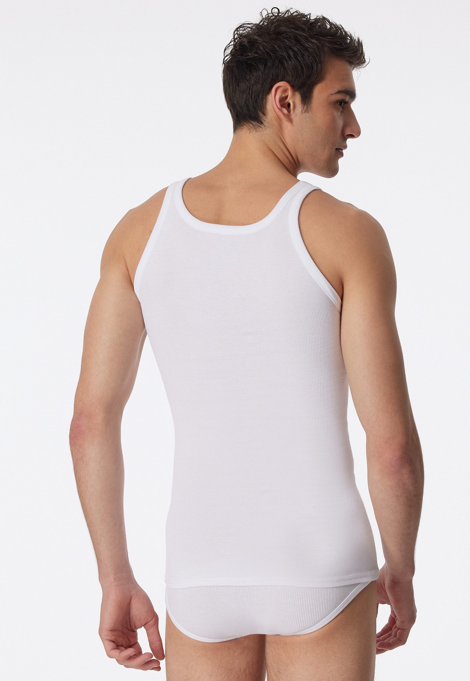 Schiesser Unterhemd Essentials (2er-Pack) mit langem Rückenteil