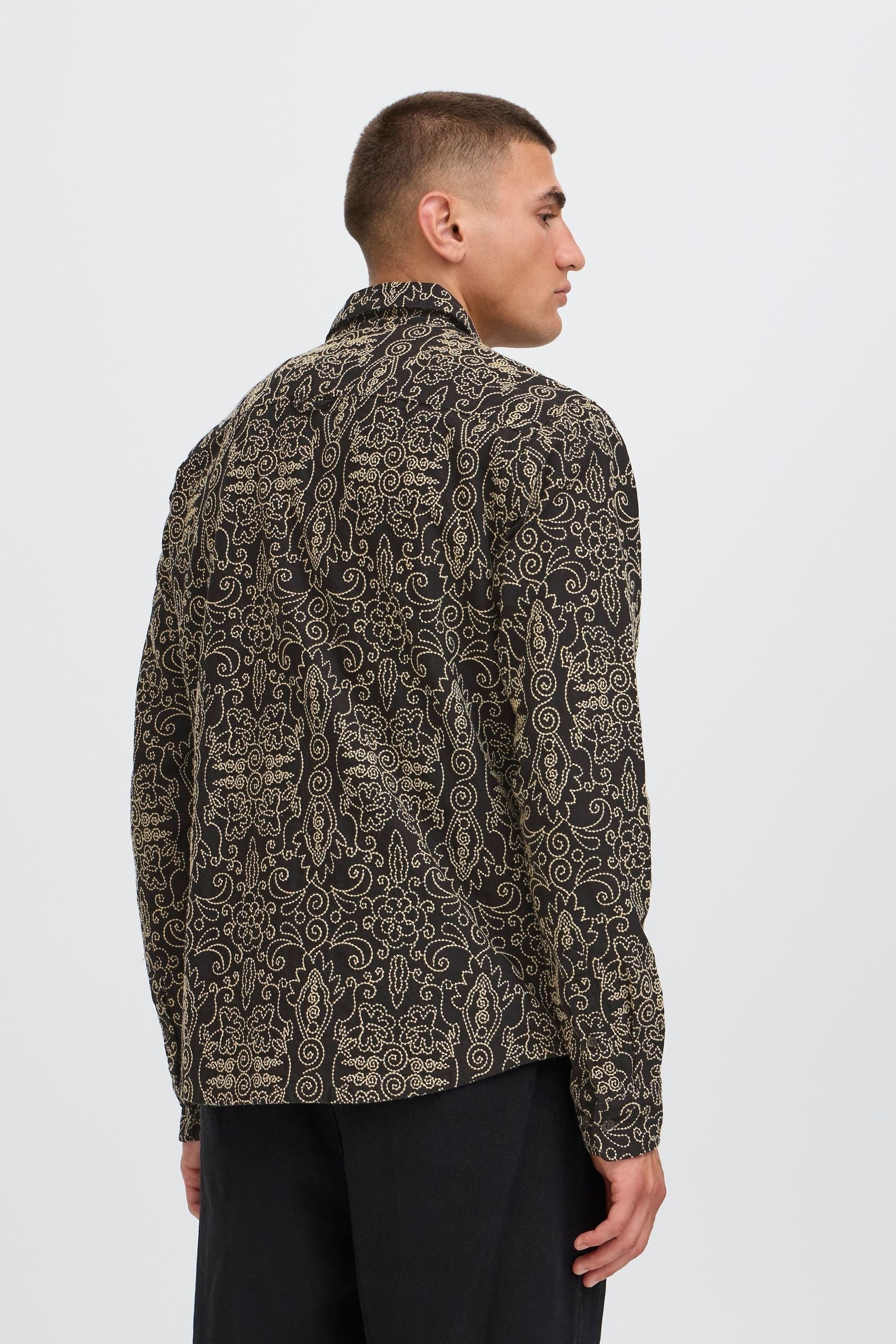 !Solid Hemdjacke SDSkibber Gemustertes Langarmhemd aus 100% Baumwolle