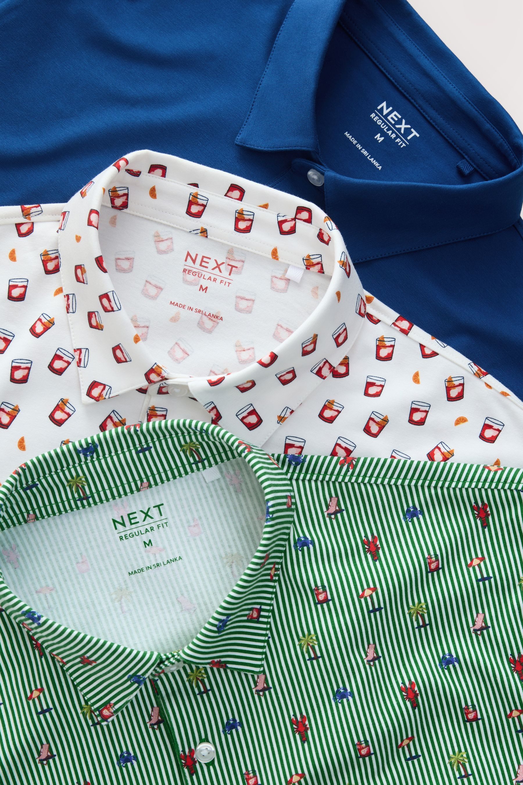 Next Poloshirt Regular Fit Kurzarm-Poloshirts, 3er-Pack (3-tlg)